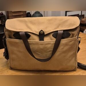 Filson Original Twill Tan Khaki Brown Briefcase 2way Messenger Bag